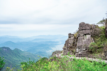 Fototapeta na wymiar Landscape of strange peaks and strange rocks in Wugong Mountain, Pingxiang, China