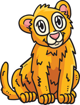 Baby Lion Cartoon Colored Clipart Illustration
