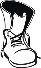 Shoe with a lace on a white background. Vector illustration for design