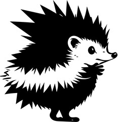 A cute black hedgehog vector illustration design | Digital Silhouette of a hedgehog