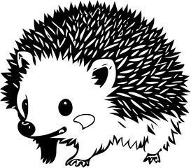 hedgehog on a white background | Hedgehog vector illustration | Adorable hedgehog Silhouette
