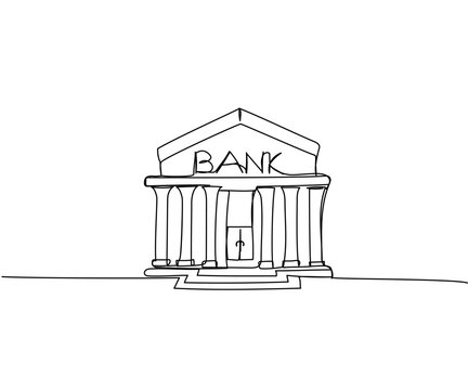 recommend clip art: Bank, bank building, court, building with columns one line art. Continuous line drawing of bank, money, finance, financial, payment, data, savings, economic, wealth, credit