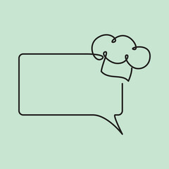 Chef one line. Vector drawing for restaurant design.
