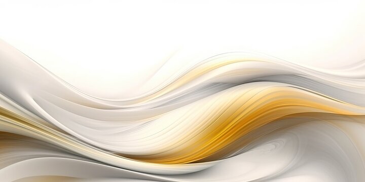 abstract white and gold swirling background with a high quality luxury feel ideal for backdrops, generative ai