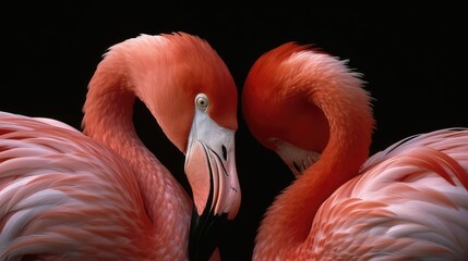 "Graceful Flamingos in their Natural Habitat: A Captivating Display of Wildlife Beauty