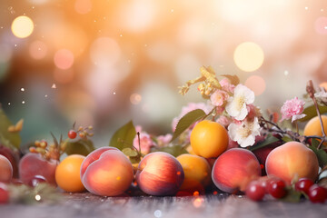 桃と杏の壁紙| peach and apricot wallpaper,Generative AI
