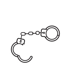 Handcuff icon flat style illustration logo template
