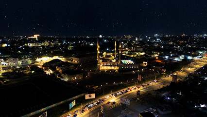 Ghana National Mosque at night 