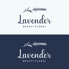 Hand drawn organic lavender flower logo template design.Logo for cosmetic, beauty,tea,oil,herb.