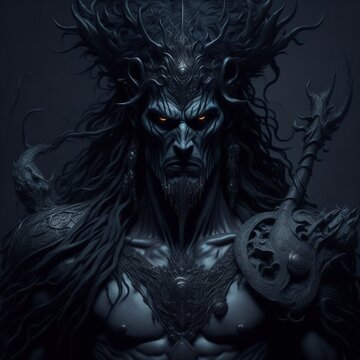 Hades, god of the underworld, Greek mythology, dark fantasy style Generative AI