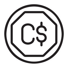 canadian dollar line icon