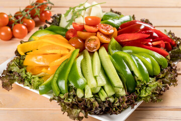 vegetables on a table