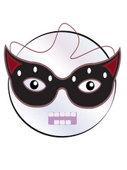 Mask on angry face