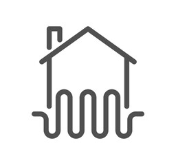 House heating related icon outline and linear symbol.	
