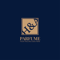 Luxury elegant Perfume Logo Vector Design, Initial Logo, Initial Letter H and A, Letter Logo, Logotype