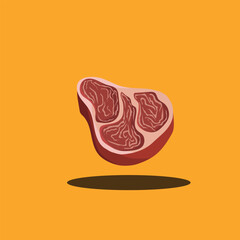 illustration of raw meat steak for restaurant , butcher shop , menu 