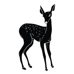 Deer vector icon.  Suitable for animal icon, sign or symbol.