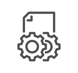 Document flow management related icon outline and linear symbol.