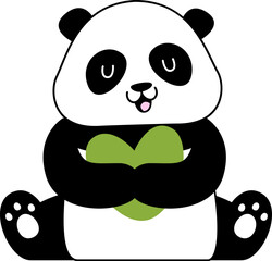 Panda Hugging Heart