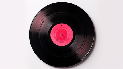 Vinyl record on a white background. Generative AI