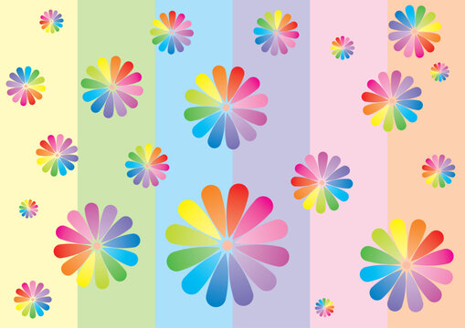 虹色の花の背景イメージ