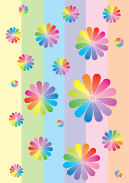 虹色の花の背景イメージ