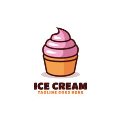 Ice cream logo design vector illustration 
