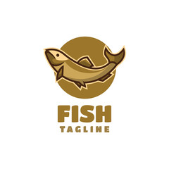 Fish logo design vector mascot illustration 
