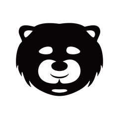 cute bear head logo design. wild animal sign and symbol.