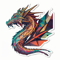 Obraz na płótnie Canvas Dragon Illustration Sticker Generative AI
