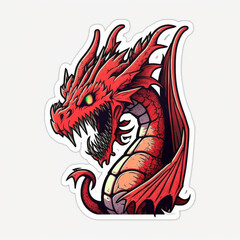 Dragon Illustration Sticker Generative AI