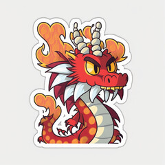 Obraz premium Dragon Illustration Sticker Generative AI