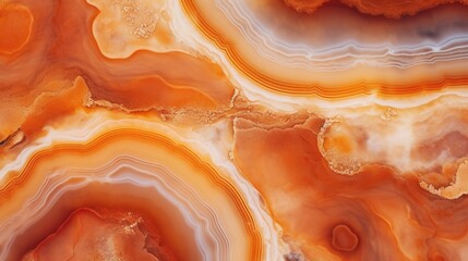 Generative AI, natural volcanic agate stones close-up light orange, apricot crush and golden texture. Wallpaper background, quartz marble, decorative rock pattern. - obrazy, fototapety, plakaty