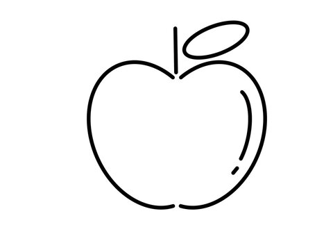 Apple image logo black line drawing can be used commercially.
on a white background.