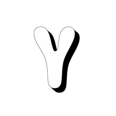 Hand drawn doodle uppercase letter Y. Capital letters modern design. Handwritten English single abc letter symbol. Handdrawn font style of English alphabet. Single character Y