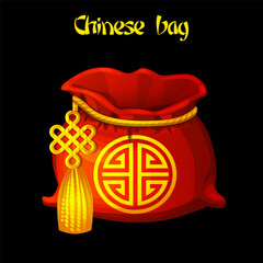 Empty Red big chinese good luck bag