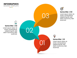 Infographic template. Speech bubbles with numbers and 3 steps