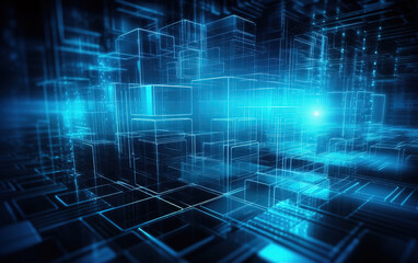 Obraz premium Blue science background,created with generative ai tecnology.