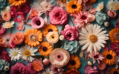 Obraz na płótnie Canvas peonies blossom pastel background nature valentine color flower watercolor spring design. Generative AI.