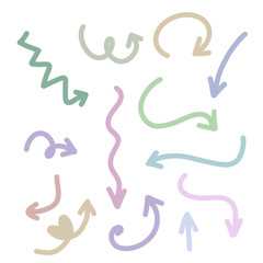 Hand drawn arrow vector icons set. sketch arrow design for business, education or presentation, Isolate on white background.