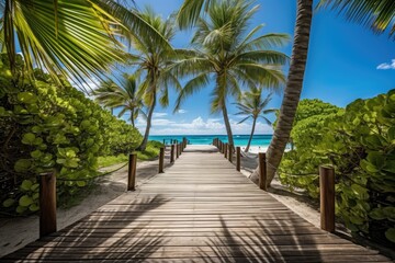 Obraz na płótnie Canvas Deserted beautiful summer tropical island. Generative AI