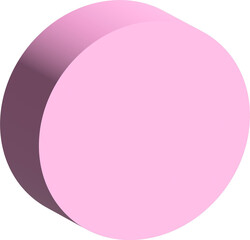 3D pink geometric figure circle