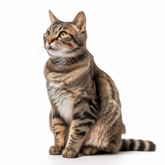 Cat isolated on white background. Generative AI