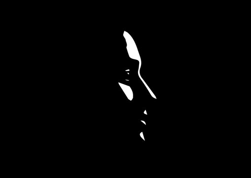 visage de profil entre ombre et lumi&egrave;re