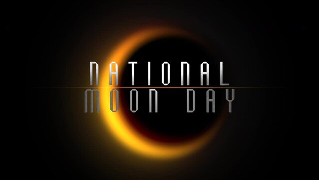National Moon Day with sun and moon in dark galaxy, motion abstract futuristic, cosmos and sci-fi style background
