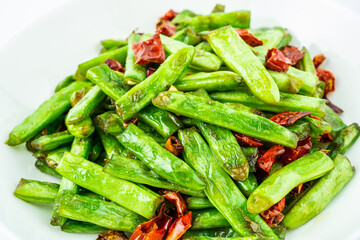 Chinese Sichuan Cuisine Dish Stir-Fried Kidney Beans