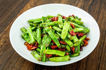 Chinese Sichuan Cuisine Dish Stir-Fried Kidney Beans