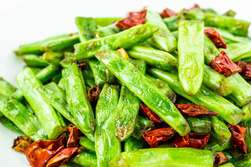 Chinese Sichuan Cuisine Dish Stir-Fried Kidney Beans
