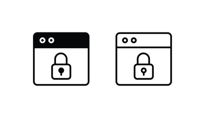 Secured Web icon design with white background stock illustration