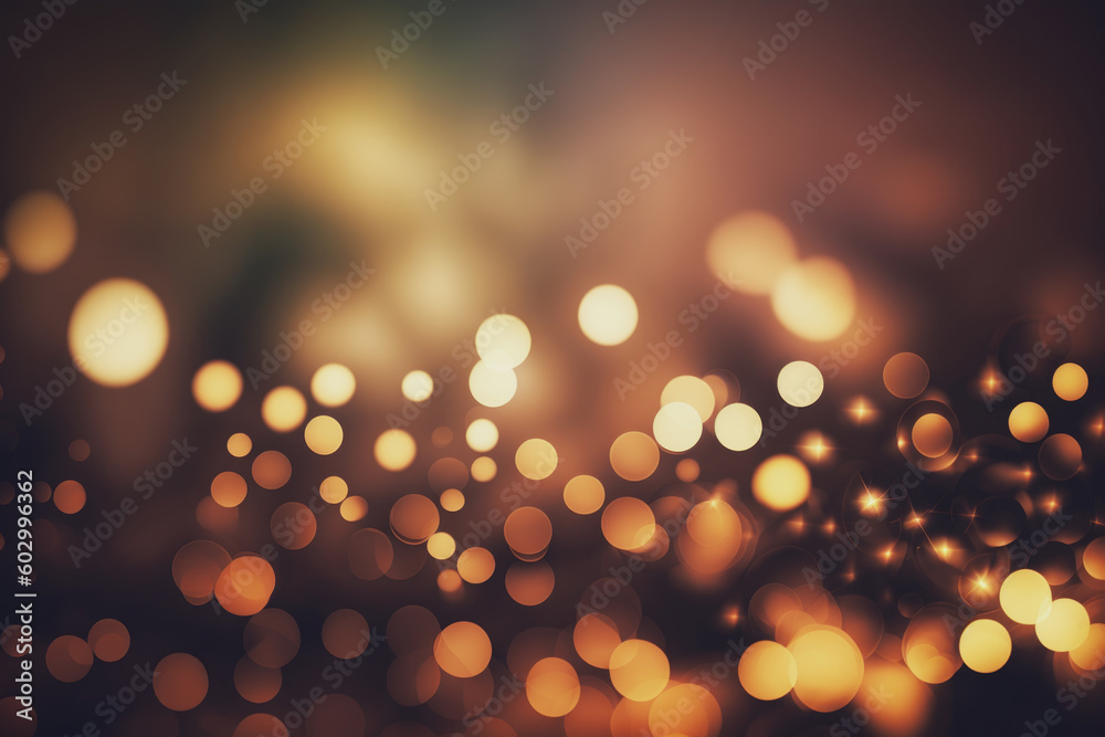 Aufkleber golden retro light ray bokeh for festive or christmas background gold abstract bokeh backdrop